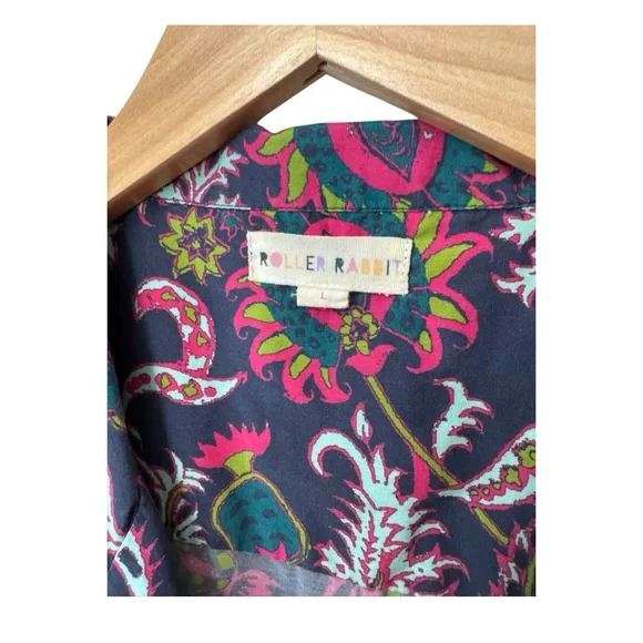 ROLLER RABBITRARE! Cotton/Silk Livy Lounge Set in Navy Paisley, Size Large